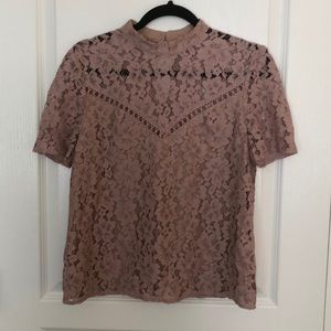 Wayf blush lace top